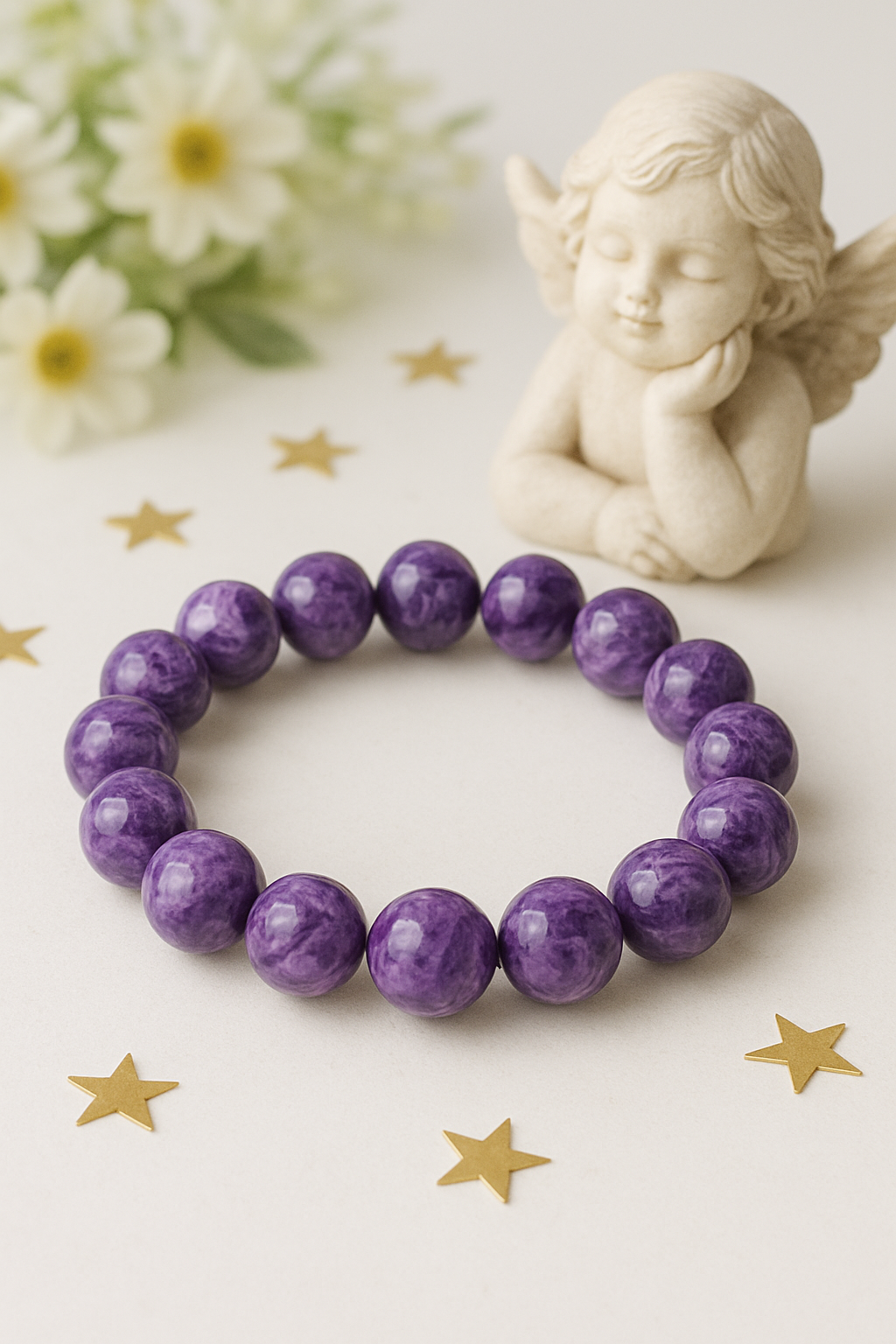 ✨ High Grade AAA Charoite Bracelet – Rare Violet Transformation Stone (Angel-Bound on 11/11 Portal) ✨